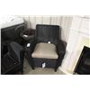 Image 1 : BLACK RATAN SQUARE BACK ARM CHAIR