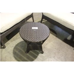 BROWN RATAN END TABLE