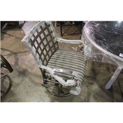 MODELED GREY WEAVED BACK SWIVEL PATIO CHAIR WITH