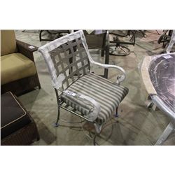 MODELED GREY WEAVED BACK PATIO CHAIR WITH CUSHION