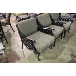 CRISSCROSS BACK BLACK PATIO EASY CHAIR WITH