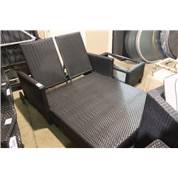 BLACK RATAN 2 SEAT ADJUSTABLE BACK MOBILE LOUNGE