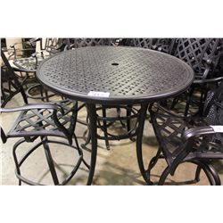 BLACK METAL WEAVE TOP BAR HIGHT PATIO TABLE