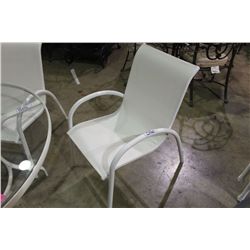 WHITE MESH BACK PATIO CHAIR