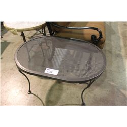 GREY OVAL MESH TOP END TABLE