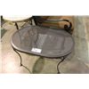 Image 1 : GREY OVAL MESH TOP END TABLE