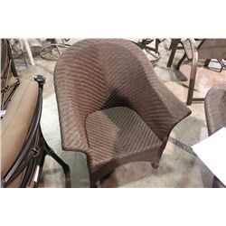 CURVED BACK RATAN DINING CHAIR