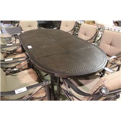 CASTELLE MODELED RATAN METAL PATIO TABLE