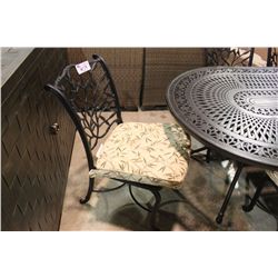 LEAF BACK METAL SIDE CHAIR WITH CUSHION