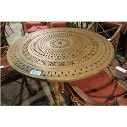 RUST COLORED DESIGNER CIRCULAR PATIO TABLE