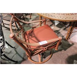 RUST COLORED KNOT STYLE SWIVEL DINING CHAIR WITH