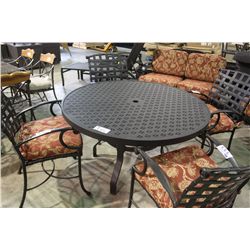 STAR PATTERNED BLACK METAL CIRCULAR PATIO TABLE