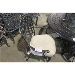 CROWN TOP METAL CROSS BACK DINING CHAIR WITH