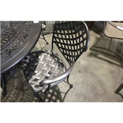 CROWN TOP METAL CROSS BACK DINING CHAIR