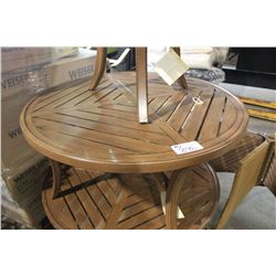 METAL WOOD PRINT CIRCULAR COFFEE TABLE