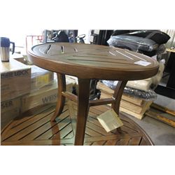 METAL WOOD PRINT CIRCULAR END TABLE