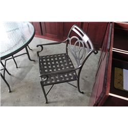 CURVED BACK WEAVE BASE METAL PATIO CHAIR