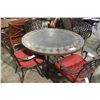 Image 1 : BROWN METAL STONE TOP PATIO TABLE