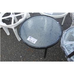 ROUND TROPITONE GLASS TOP END TABLE