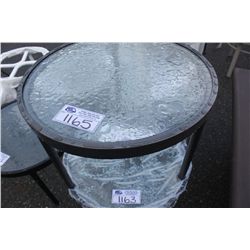 ROUND TROPITONE GLASS TOP END TABLE