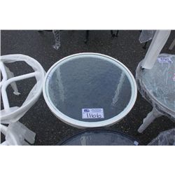 ROUND TROPITONE GLASS TOP END TABLE