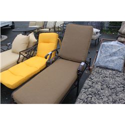 BROWN CURVED ARM MOBILE LOUNGER