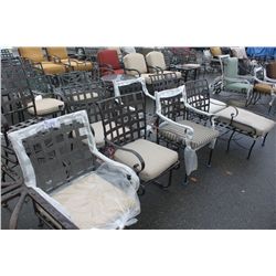 8 ASSORTED METAL CRUVED ARM CHAIRS