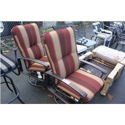 PAIR OF BRONZE METAL SWIVEL CHAIRS