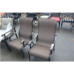 PAIR OF BROWN MESH BACK ARM CHAIRS