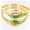 Image 1 : 94.9twc Lab Diamond/Emerald Gold Vermeil Bracelet (JEW-3534)