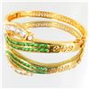 Image 2 : 94.9twc Lab Diamond/Emerald Gold Vermeil Bracelet (JEW-3534)