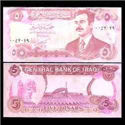 1992 Iraq 5 Dinars Crisp Uncirculated Note (CUR-05907)