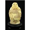 Image 1 : Chinese Handcarved Bone Standing Buddha With Bat (CLB-707)