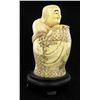 Image 3 : Chinese Handcarved Bone Standing Buddha With Bat (CLB-707)