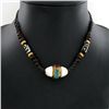 Image 1 : Tibet Shell Agate Bead Nickel Necklace (JEW-3273)