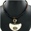 Image 2 : Tibet Shell Agate Bead Nickel Necklace (JEW-3277)