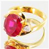 Image 2 : 29.3twc Lab Diamond/Ruby Gold Vermeil Ring (JEW-3513)