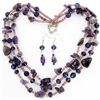 Image 1 : Amethyst & Crystal Necklace Earring Set (JEW-3448)