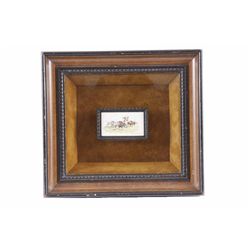 Miniature of an Indian Hunting a Buffalo Signed by noted artist Paul Abrams Jr. Image Size is 3"X2".