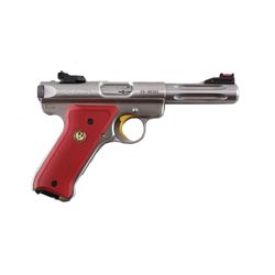 Ruger Mdl Mark III Hunter Cal .22LR SN:EB-00302, Double action 10 shot semi-auto pistol. Stainless s