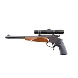 Thompson/Center Contender Cal .30 Herret SN:112825 Single shot target pistol with break open action.