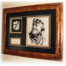 FY141RARE  Gregory "Pappy" Boyington Framed Photo with signature and badge