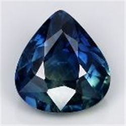 RAVISHING UNHEATED 0.76ct PEAR NATURAL GREENISH BLUE SAPPHIRE  MWF95