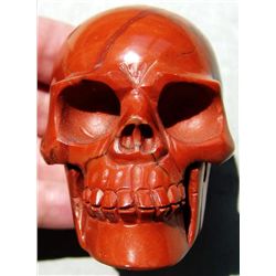 MWF1537 3.0" AWESOME RED JASPER Handcarved Skeleton/Skull