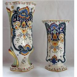 FY129W PAIR French Vases white Measures 12" and 8.5"