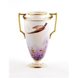 Minton Painted Porcelain Vase, J. E. Dean circa 1920 Urn