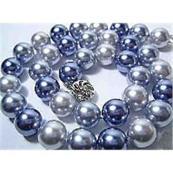 Lovely 12 mm 3 color shell pearl necklace 25" MWF1022