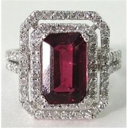 GT0014 Lady's 14K White Gold Rubelite Dinner Ring,