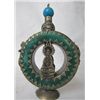Image 1 : MWF1174 Vintage Chinese Silver Jade Kwan-yin Beast Snuff Bottle