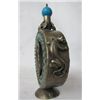 Image 2 : MWF1174 Vintage Chinese Silver Jade Kwan-yin Beast Snuff Bottle